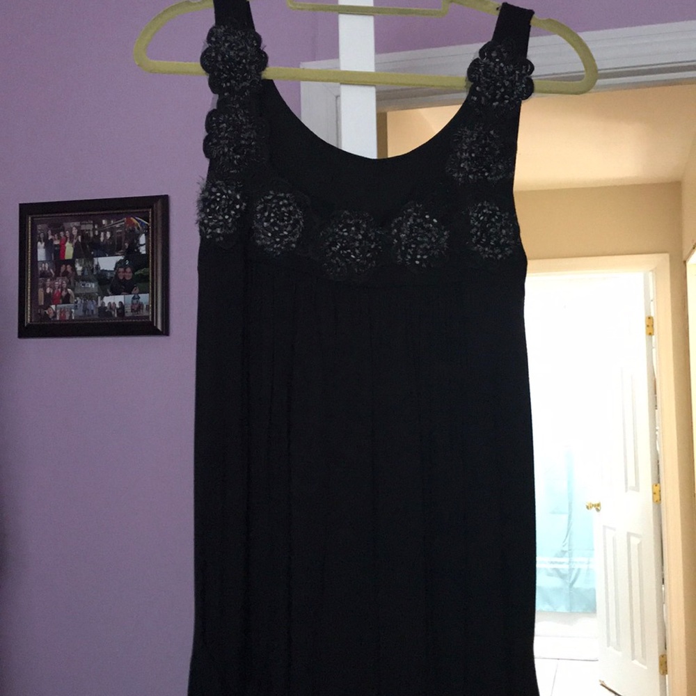 Black floral Tank top dress
